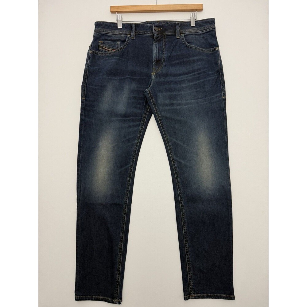 Diesel Jeans Thommer Jeans Men’s 34x30 Blue Stretch Slim Skinny Distressed Fade